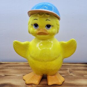 Vintage‎ 1978 HOLLAND Ceramic Duck With Hat/ Textured  Retro MCM / 9"X8" Easter
